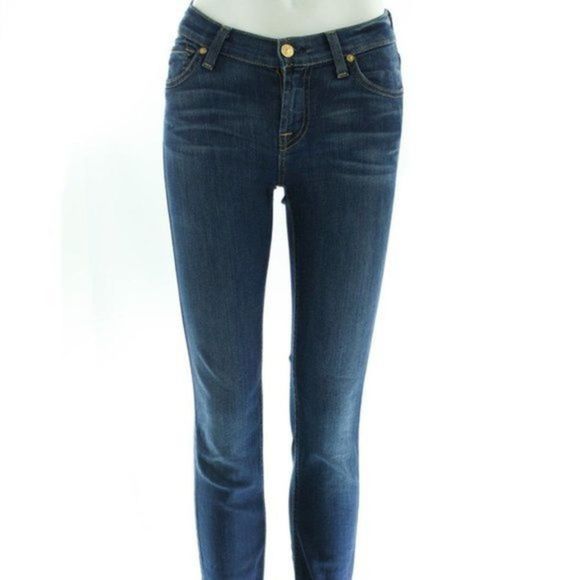 7 For All Mankind "The Slim Cigarette" Jean Blue Size 25